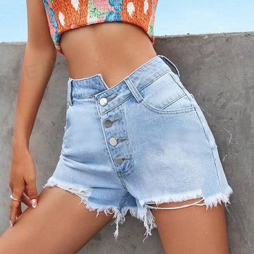 Classic High-Rise Denim Shorts