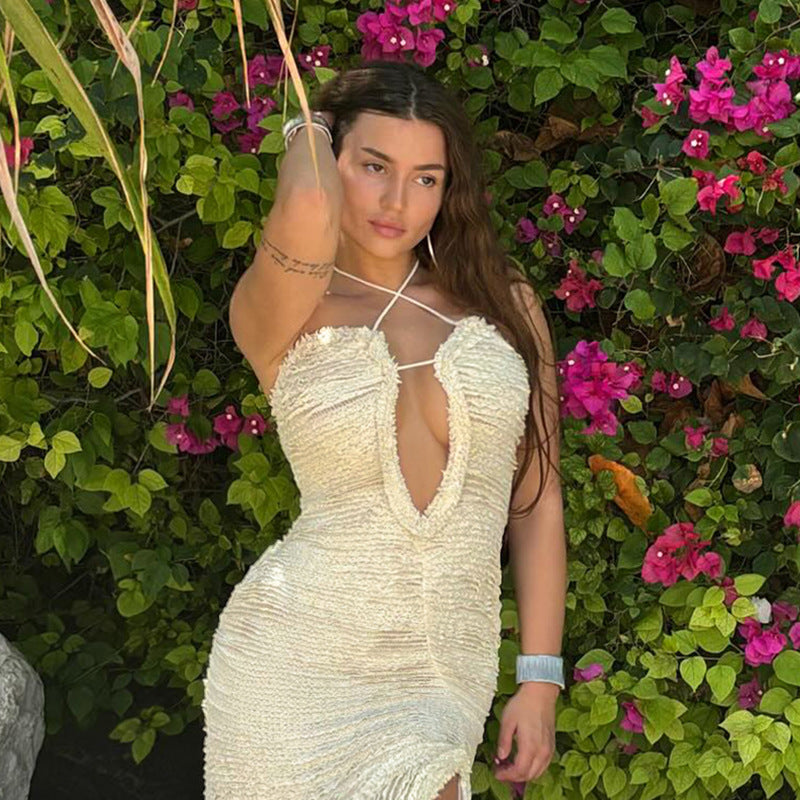 Night Radiance Halter Cutout Bodycon Dress