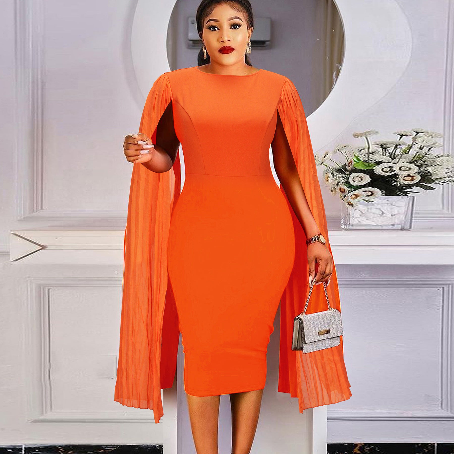 Midnight Elegance Long Sleeve Bodycon Dress