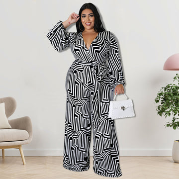Enchanté Elegance: Printed Polyester Ensemble